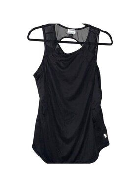 Danskin Now Black Mesh Back Active Tank Top XL 16-18 Polyester/Spandex Womens At